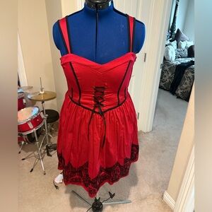Hot Topic Red and Black Mini Dress